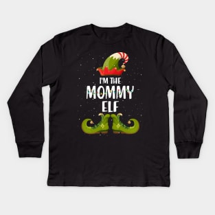 Im The Mommy Elf Shirt Matching Christmas Family Gift Kids Long Sleeve T-Shirt